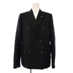 ザ リラクス THE RERACS L'Appartement 別注 ダブルタキシードジャケット アウター 背抜き ショート丈 バイカラー カシミヤ シルク モヘヤ混 36 紺 ネイビー 黒 ブラック /BBのサムネイル