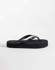 エイソス レディース シューズ サンダル ASOS DESIGN Flavio flip flops Black ブラックのサムネイル