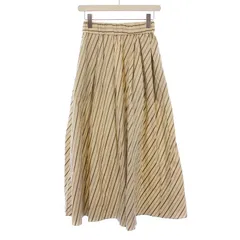 アパルトモン ドゥーズィエムクラス L'Appartement DEUXIEME CLASSE Rawtus Stripe Maxi Skirt ロウタスストライプマキシスカート フレア ロング 34 ベージュ タグ付き 21060560105410 /BBのサムネイル