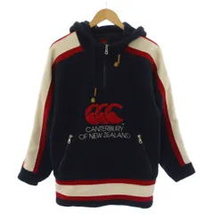 カンタベリー CANTERBURY フリースジャケット プルオーバーパーカー ハーフジップ ロゴ M 紺 赤 RA-40613 /BMのサムネイル