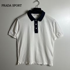 PRADA sports ポロシャツ ホワイト 襟ライン入 archive - メルカリ