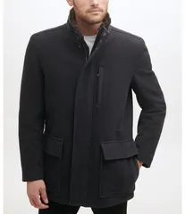 コールハーン メンズ アウター ジャケット・ブルゾン プラスサイズ ウール コート Cole Haan Stand Collar Wool Plush All Weather Car Coat Chaのサムネイル