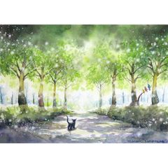 原画）ミモザ色の森【SMサイズ／水彩画／#3102】 - メルカリ