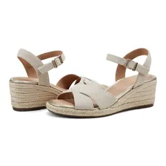 イージースピリット レディース シューズ ヒール Easy Spirit Shandra GoldNatural Linen ゴールドのサムネイル
