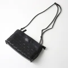 美品 ズッケロ フィラート zucchero filato イントレチャート レザー ショルダーバッグ ｜ブラック 斜め掛け 編み込み【2400014977486】のサムネイル