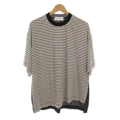 クルニ CULLNI 22SS ボーダーコンビネーションTシャツ カットソー ストライプ 半袖 2 黒 ブラック 白 ホワイト 22-SS-029B /YMのサムネイル