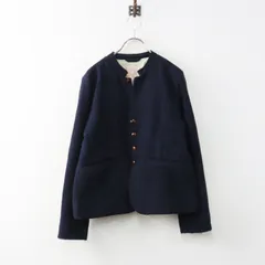美品 2024AW パラスパレス Pal'las Palace ウールツイードスタンドカラージャケット 2＼ネイビー インディゴ【2400014982923】のサムネイル