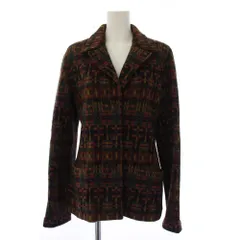 ミッソーニ MISSONI テーラードジャケット 総柄 ウール ナイロン 44 茶 /BMのサムネイル