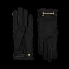 アニェル レディース アクセサリー 手袋 Agnelle Greco Lambskin Glove Lined in Cashmere with Equestrian Details Tnoirのサムネイル