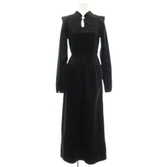 メルトザレディ MELT THE LADY パールタックロングドレス ベロア ワンピース ロング 長袖 F 黒 ブラック ML31297
