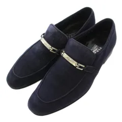 サルヴァトーレフェラガモ Salvatore Ferragamo ローファー スクエアトゥ ローヒール スエード ロゴプレート 6 紺 ネイビー /BBのサムネイル