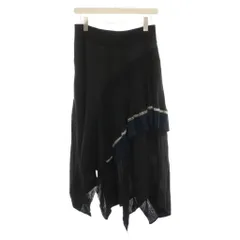 3.1 フィリップリム 3.1 phillip lim アシンメトリースカート ロング シルク混 紺 ネイビー 変形ヘム S182-3335LTC /YMのサムネイル