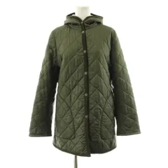 ラベンハム LAVENHAM キルティングジャケット フード ミドル丈 裏ボア 36 カーキ /KUのサムネイル
