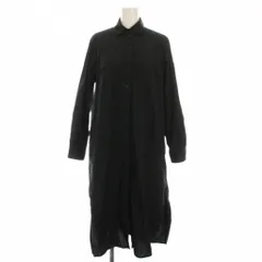 ヤエカ YAECA WRITE ロングシャツワンピース リネン混 長袖 M 黒 ブラック 98104 /YMのサムネイル