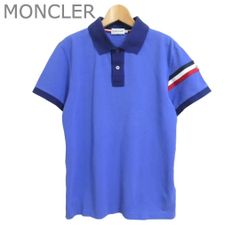 希少】モンクレール ガムブルー ポロシャツ L イタリア製 国内正規品