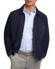 デイビッドドナヒュー メンズ アウター ジャケット・ブルゾン スエード Davidonahue City Suede Jacket Navy ネイビー
