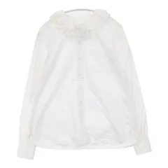 dahl’ia BASIC コットン フリル 日本製 長袖 ブラウス シャツ ホワイト レディース ダリア【中古】6-0511M△のサムネイル