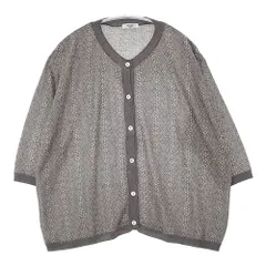 marble sud コットン アクリル クルーネック 七分袖 ダイヤ柄ジャガード ワイド 日本製 カーディガン グレー ホワイト レディース マーブルシュッド【中古】6-0511M△のサムネイル