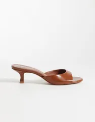 マンゴ レディース シューズ サンダル ヒール Mango heeled mules BROWN ブラウンのサムネイル