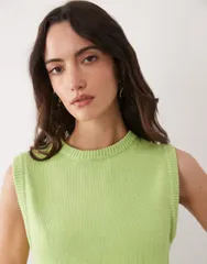 エイソス レディース トップス タンクトップ ニット ASOS DESIGN knitank top green グリーン