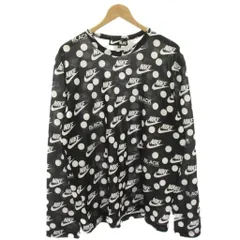 コムデギャルソンブラック COMME des GARCONS BLACK × NIKE AD2019 Tシャツ カットソー ドット 水玉 ロゴ プリント 長袖 総柄 XL 黒 ブラック 1D-T102 /HNのサムネイル