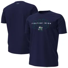 アンダーアーマー レディース トップス Tシャツ オーバーレイ Mens Under Armour Navy Notre Dame Fighting Irish Overlay Performance TShirt Ntd Navy ネイビー