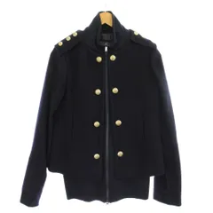 パトリツィアペペ PATRIZIA PEPE コート ナポレオンジャケット 42 紺 ネイビー 金ボタン ダブルブレスト ジップアップ ハイネック 長袖 /GPのサムネイル