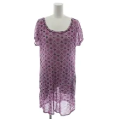 ヴィヴィアンタム VIVIENNE TAM チュニック ワンピース ミニ 半袖 1 紫系 パープル 総柄 シアー 015-140390 /RRのサムネイル