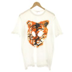 콤데 걸슨 셔츠 COMME des GARCONS SHIRT 자르기 그래픽 T셔츠 컷소우 타이거 프린트 반소매 X 화이트 화이트 S27108/HN