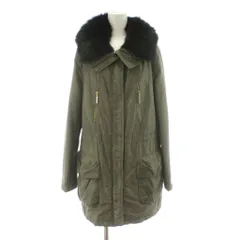 ヴィヴィアンタム VIVIENNE TAM 中綿シルクジャケット ミドル丈 ブルーフォックスファー ジップアップ 1 カーキ 016-252005 /KUのサムネイル