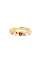 正規店購入美品】京セラ パパラチアサファイア 0.1ct 0号リング18金PG 