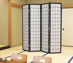 送料無料 和風衝立4連 高さ120cm 間仕切り 格子柄 和モダン新品（174