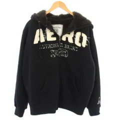エアロポステール AEROPOSTALE ジップアップパーカー 裏ボア 長袖 M 黒 /TKのサムネイル