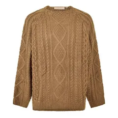 フィアオブゴッド メンズ アウター ニット・セーター Fear Of God Essentials Mens Cable Knit Jumper Brown ブラウンのサムネイル