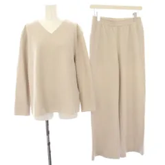 セオリーリュクス theory luxe 19AW セットアップ 上下 ステージサマラ STAGE SAMARA  カットソー ブラウス Vネック 長袖 ステージジェイス STAGE JACE イージーパンツ ウエストゴム 38 ベージュ /YTのサムネイル