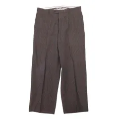 良品 HERMES エルメス コットンリネン ストライプ スラックス センタープレス パンツ トラウザー ボトムス 54 茶 ブラウン 黒 メンズ 古着 中古 USEDのサムネイル