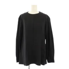 セオリーリュクス theory luxe カットソー 長袖 クルーネック ワンカラー 無地 ウール 38 黒 ブラック /BB