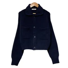 良品 MACPHEE TOMORROWLAND マカフィー トゥモローランド クロップド ニットジャケット サイズS ネイビー レディース 古着 中古 USEDのサムネイル