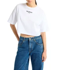 バルマン レディース トップス シャツ 刺繍 Embroidered Balmain Paris TShirt White ホワイトのサムネイル