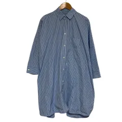美品 23AW JIL SANDER ジルサンダー Sunday ストライプ オーバーサイズシャツ J05DL0107 サイズ32 ブルー レディース 古着 中古 USEDのサムネイル