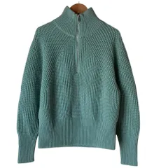 美品 23AW BATONER × SHIPS バトナー シップス別注 ハーフジップ ニット セーター サイズF ライトグリーン レディース 古着 中古 USEDのサムネイル