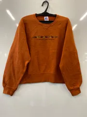 タ559⚫︎RUSSELLATHLETIC⚫︎ラッセルアスレチック⚫︎スウェットシャツ⚫︎綿混⚫︎落ち葉⚫︎刺繍⚫︎秋⚫︎レディース⚫︎Size⚫︎赤茶色のサムネイル