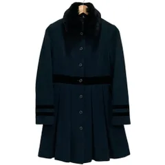 LOVELESS ラブレス ラビットファー ウール コート サイズ36 グリーン レディース 古着 中古 USEDのサムネイル