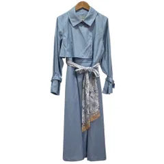 美品 23SS JILL by JILL STUART ジルバイジルスチュアート スカーフ付きトレンチコート S ライトブルー レディース 古着 中古 USEDのサムネイル