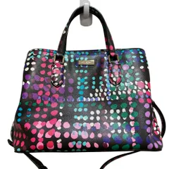 美品 Kate Spade ケイトスペード PVC プリント 2WAY ハンドバッグ ショルダーバッグ ブラック マルチカラー レディース 古着 中古 USED