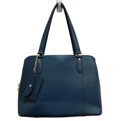 美品 GUSCIO グッシオ レザー パスケース付 トートバッグ ネイビー レディース 古着 中古 USEDのサムネイル