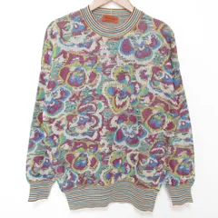 美品 MISSONI ミッソーニ フラワージャガード コットン ニット セーター サイズ46 マルチカラー メンズ 古着 中古 USEDのサムネイル