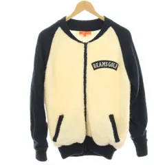 ビームスゴルフ BEAMS GOLF ORANGE LABEL 防風ラグランブルゾン ニットジャケット ウール混 L 白 紺 ネイビー 83-18-0055-646 /HNのサムネイル