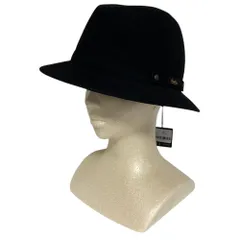未使用 Borsalino ボルサリーノ アレッサンドリア ポケット ハット 0421 サイズ61 ブラック  レディース 古着 中古 USEDのサムネイル