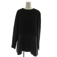 美品♪ADORE アドーア クルーネック半袖ブラウス 38 黒 洗える とろみ